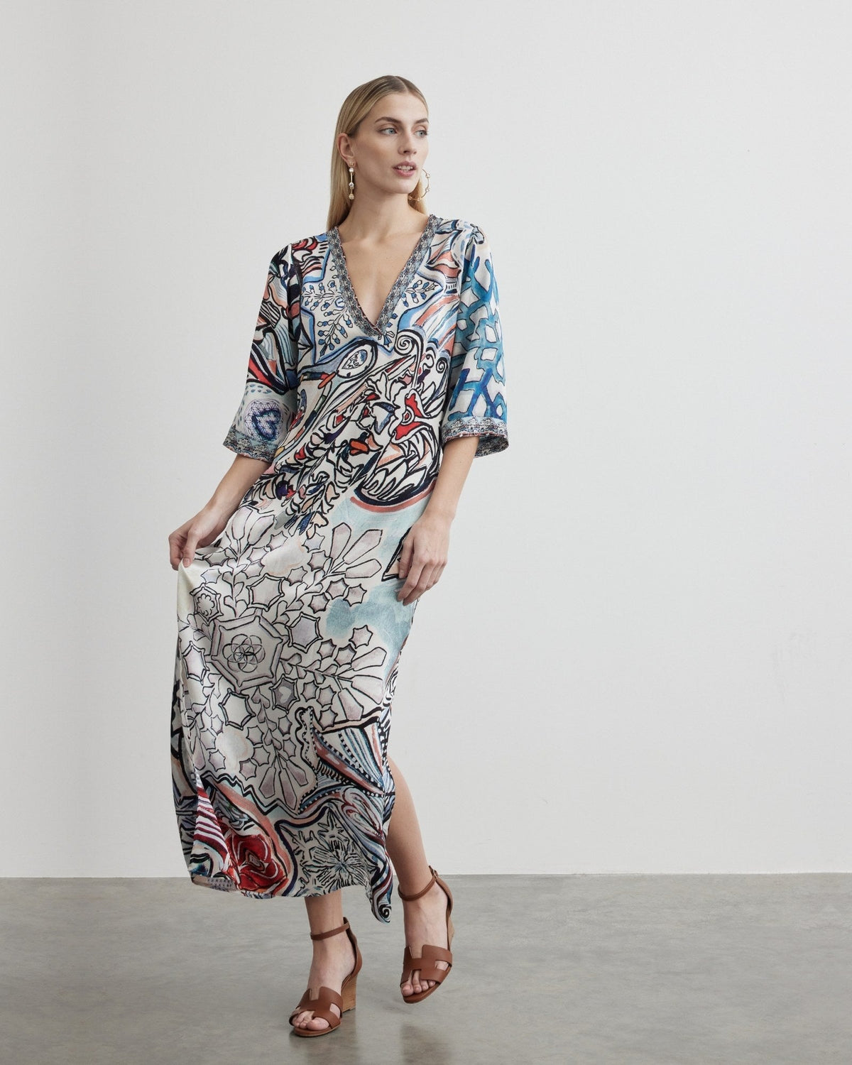 V Neck Kaftan Dress | Goddess of Luck