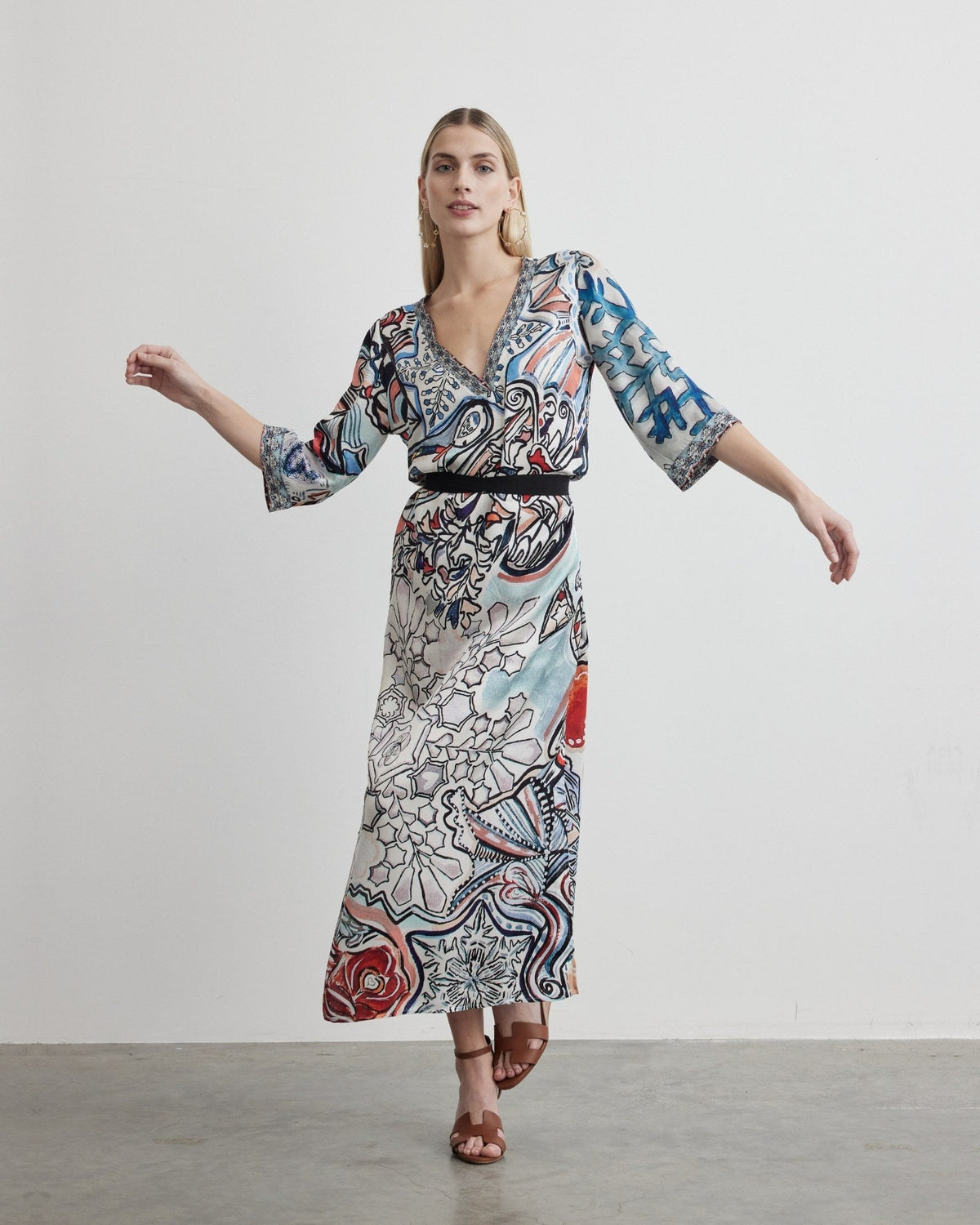 V Neck Kaftan Dress | Goddess of Luck