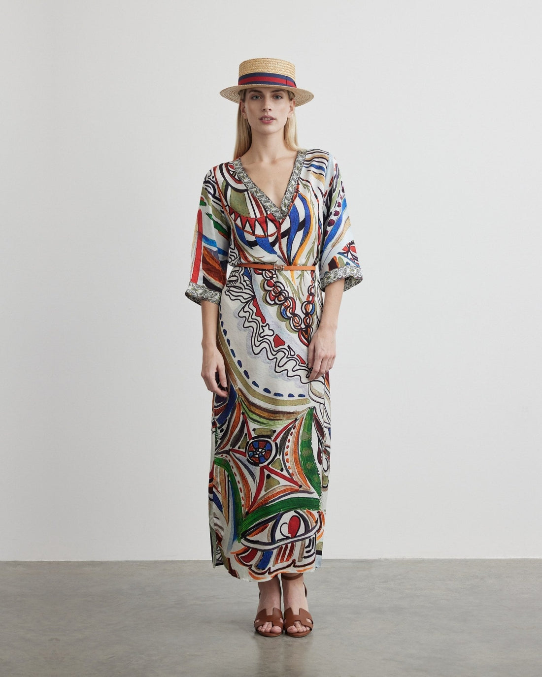 V Neck Kaftan Dress | Goddess of Fire