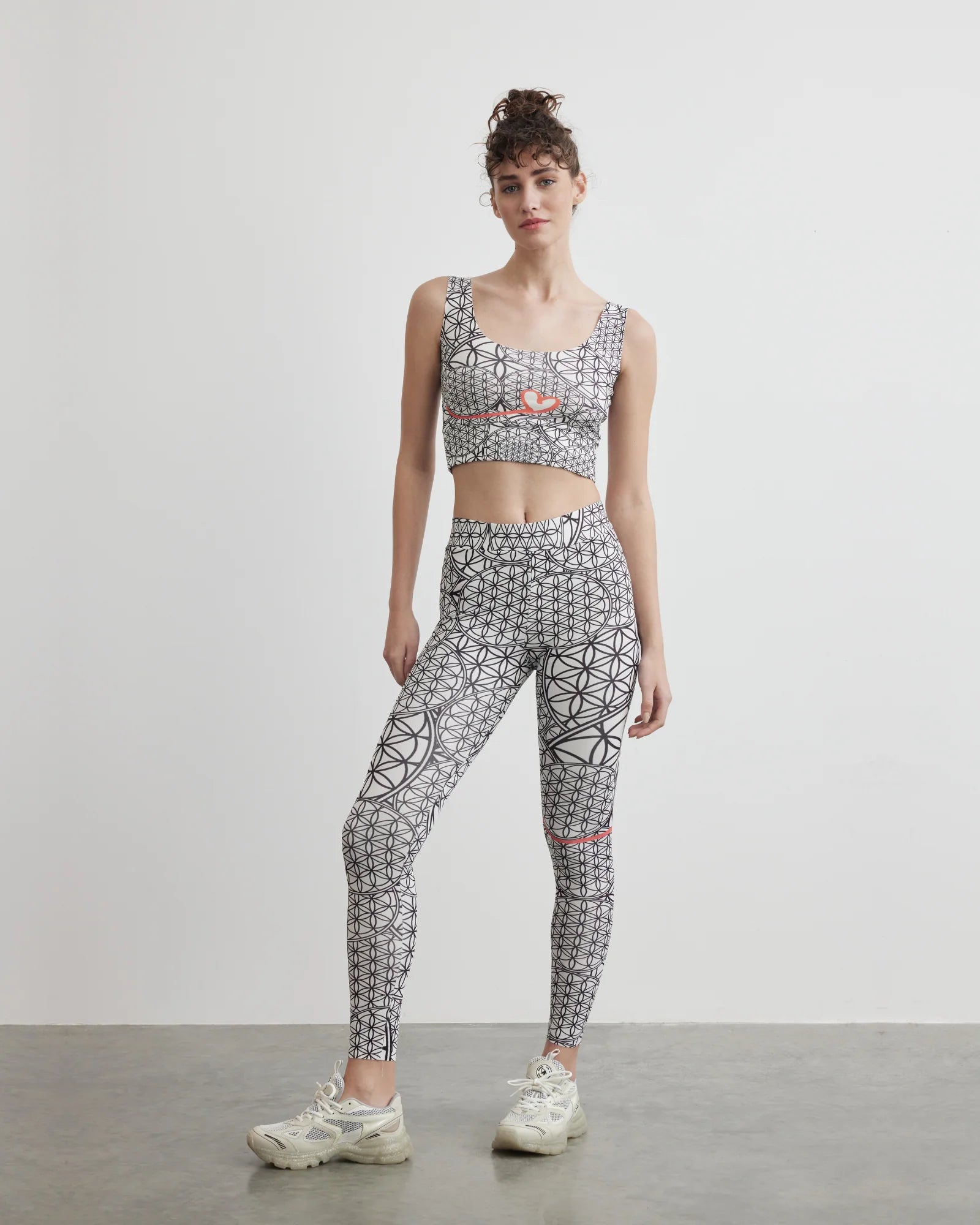 Recycled Active Bra | Flower of Life White