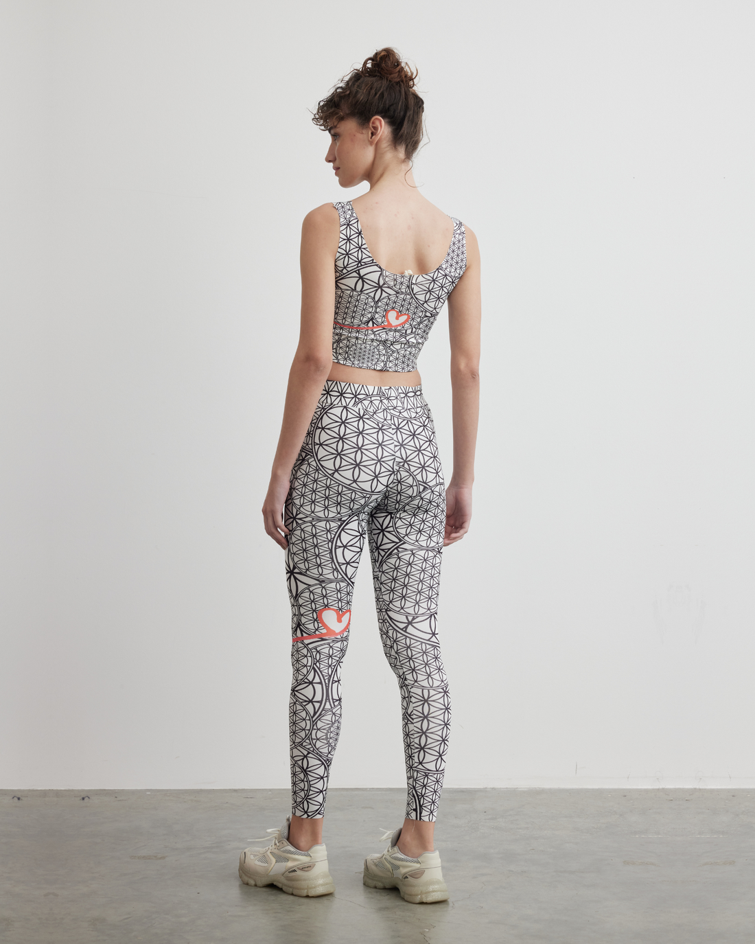 Recycled High Waist Legging | Goddess of Flower of Life White