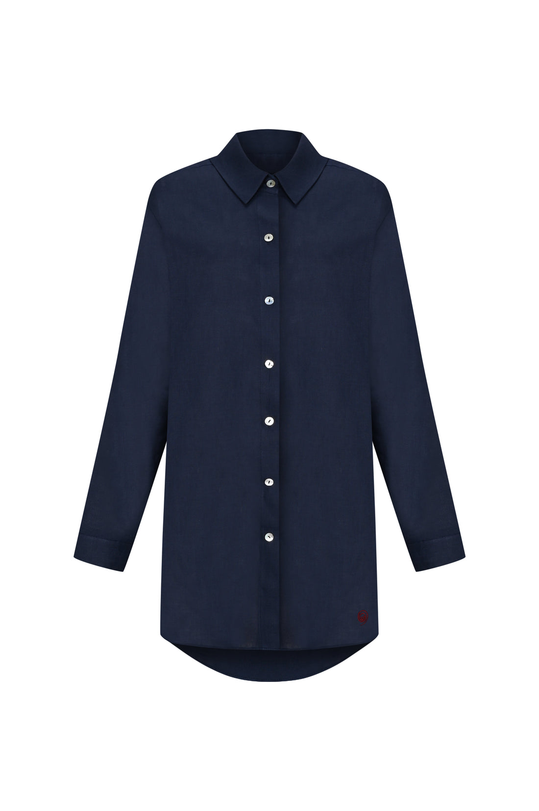 Linen Tunic Shirt Navy
