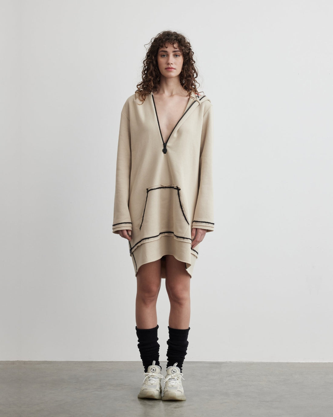 Hoodie Dress | Goddess of Fire - Beige