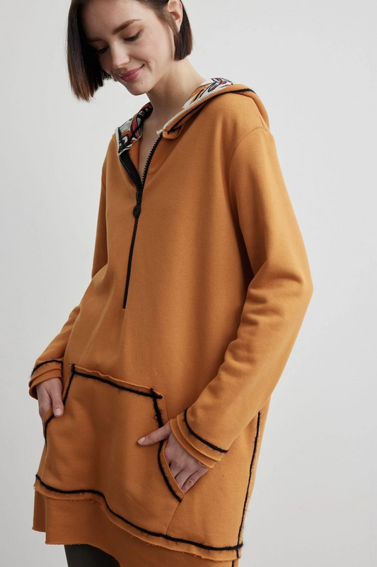 Hoodie Dress | Goddess of Fire - Orange