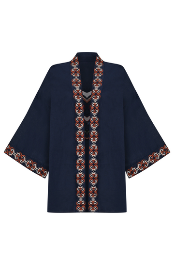 Linen Kaftan Navy