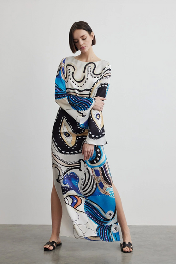 Neptune Slit Long Dress | Goddess of Protection