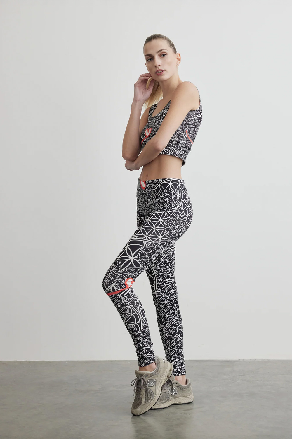 Recycled High Waist Legging | Goddess of Flower of Life Black
