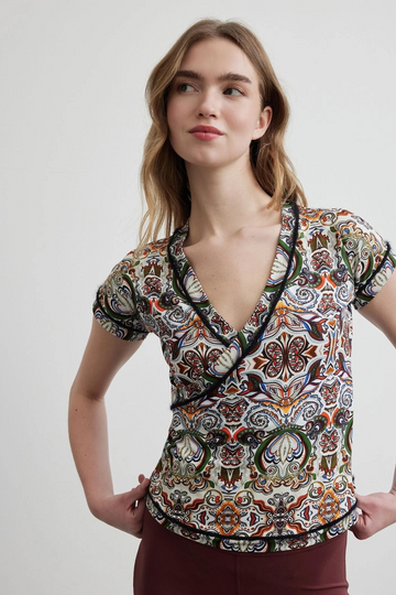 Short Sleeve Envelope Blouse | Goddess of Earth - Butterfly