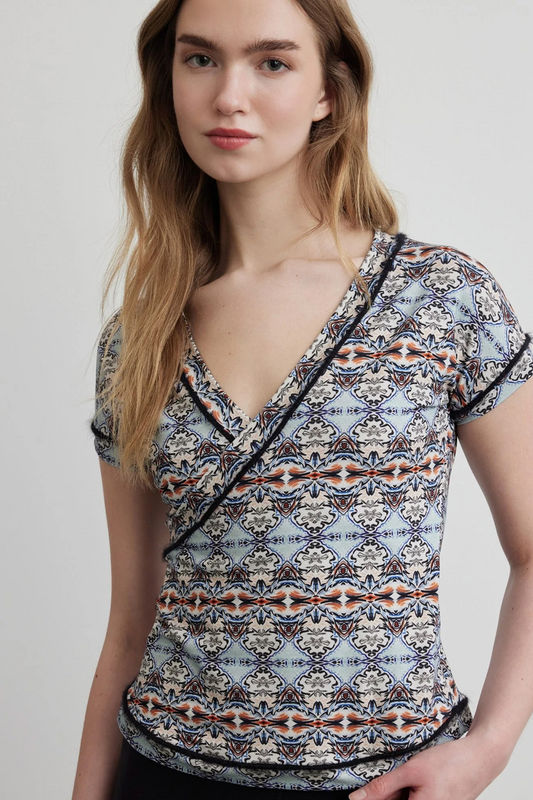 Short Sleeve Envelope Blouse | Goddess of Water