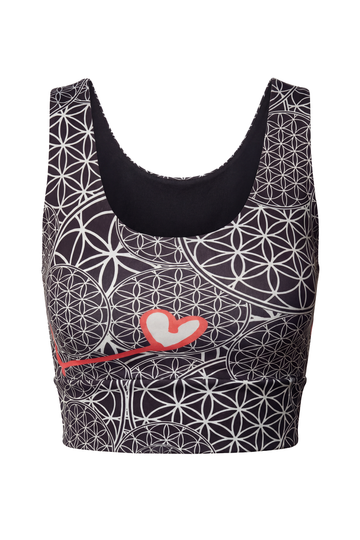 Recycled Active Bra | Flower of Life Black